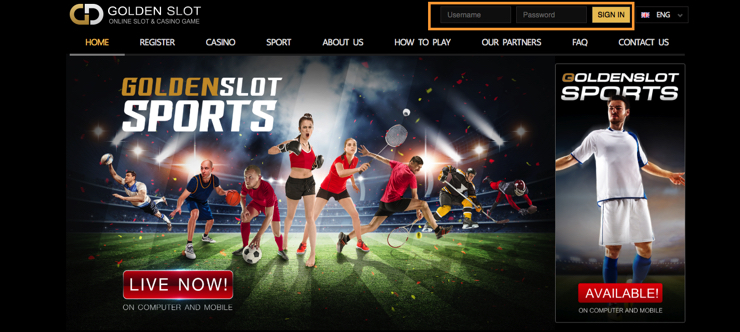 เข้าหน้าเว็บ Goldenslot แล้วล็อคอิน